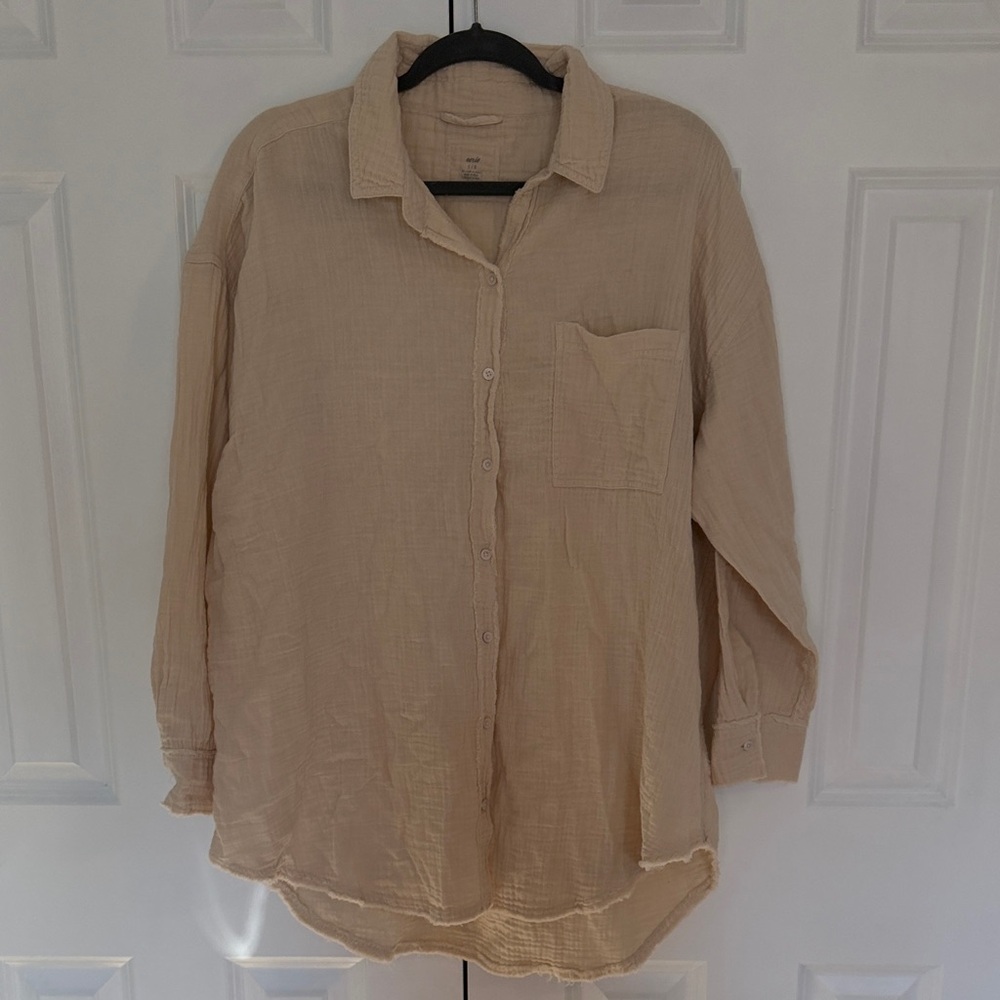 aerie Day Off Coverup Shirt